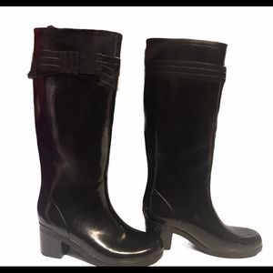 Kate Spade “Randi too” heeled rain boots w/bow